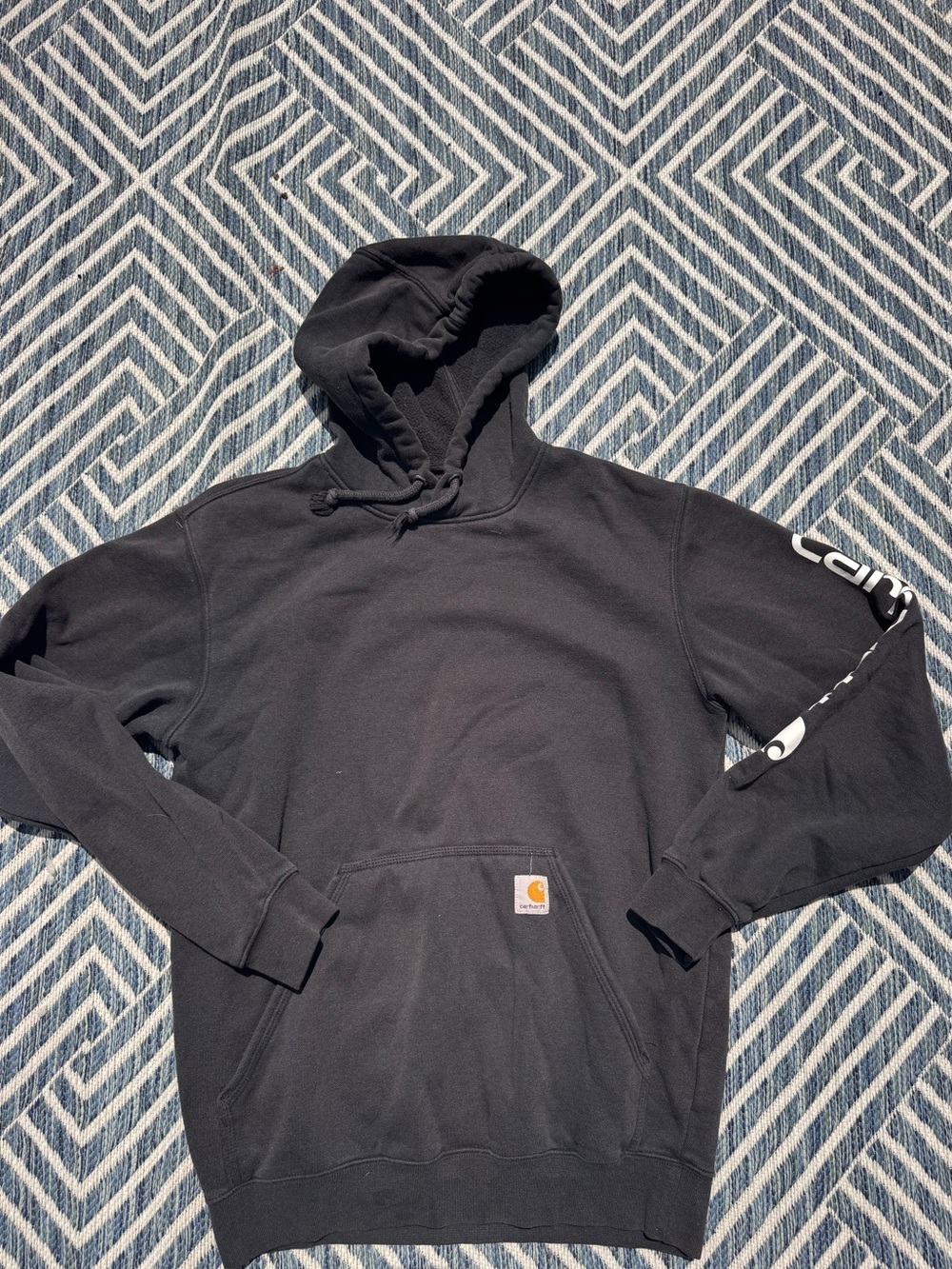 Carhartt Black Pullover Hoodie with Sleeve Graphic